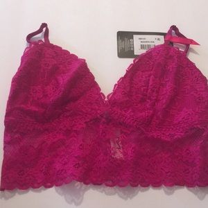 Maidenform Magenta Lace Long Line Bralette S